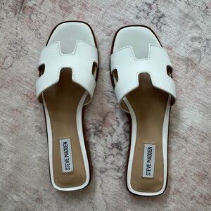 Steve Madden HADYN WHITE LEATHER Sandals